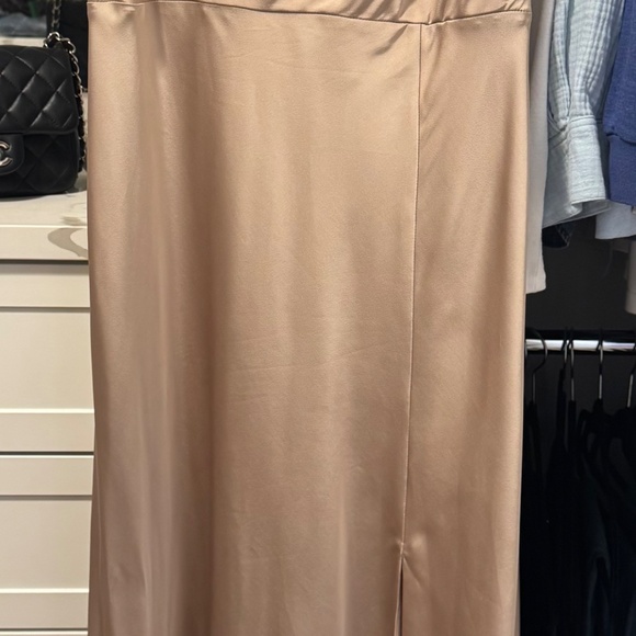 Lisa Long Dress Matte Satin Gold Bridesmaids Dress - Picture 5 of 6